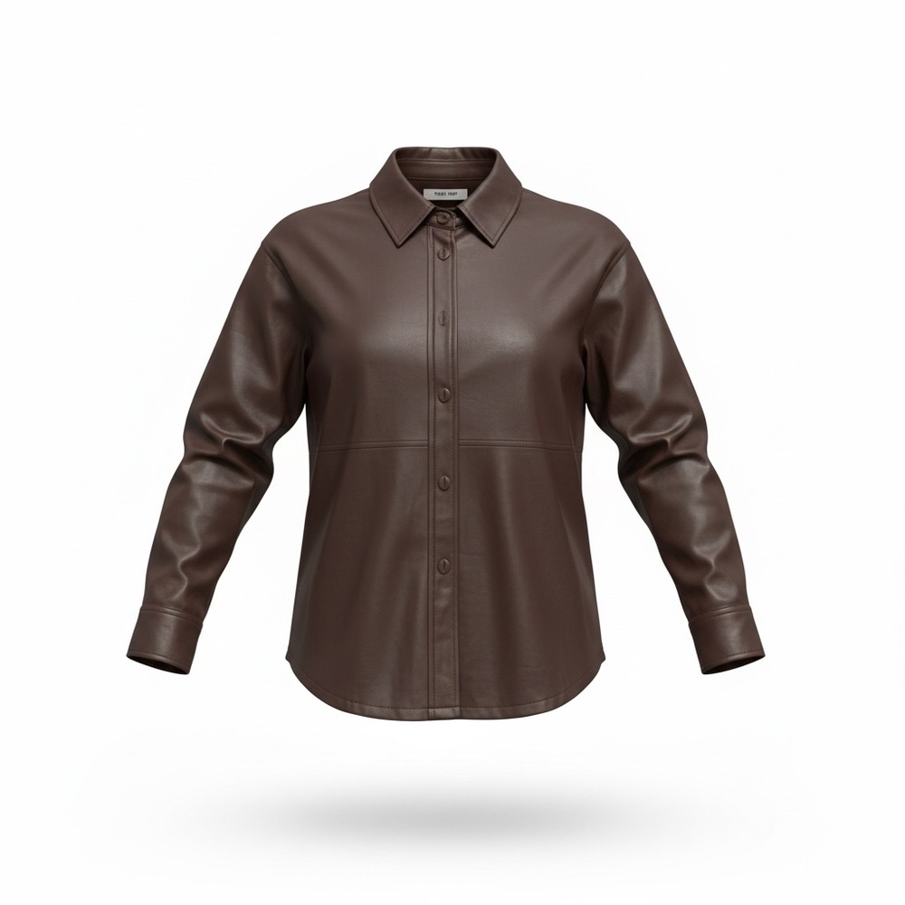 Double Zero Brown Leather Jacket NWT - image 1